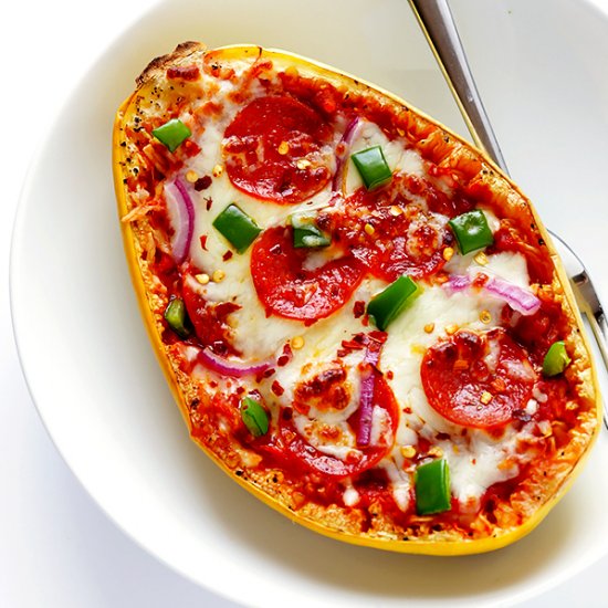 Pizza Spaghetti Squash Boats