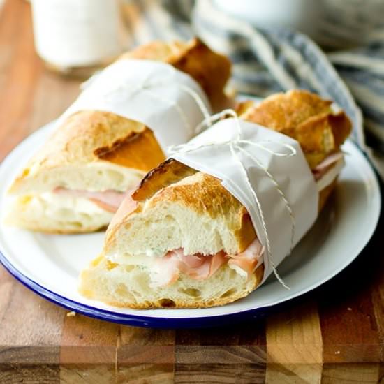 Ham and Brie Baguettes