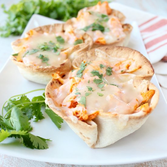 Buffalo Chicken Dip Taco Cups