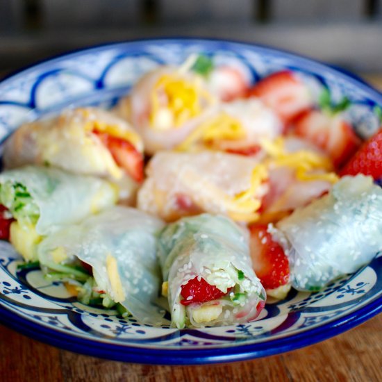 Rainbow Rolls with Mint & Maple Dip