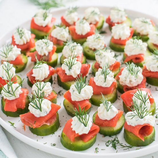 Mini Cucumber Smoked Salmon Bites