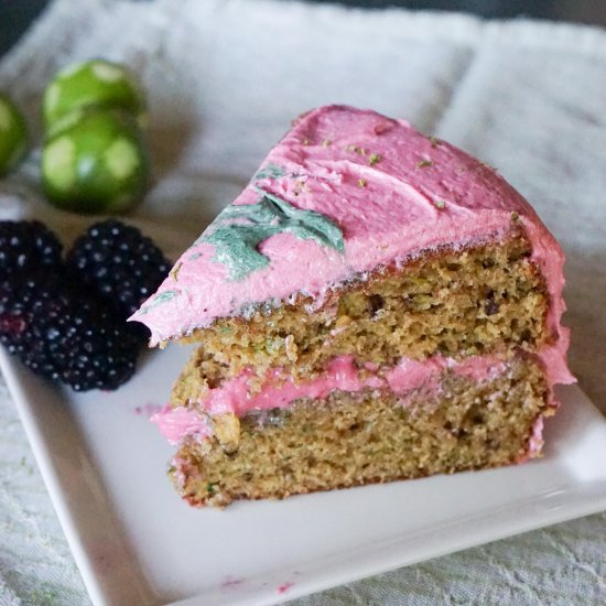 Zucchini Cake + Blackberry Frosting