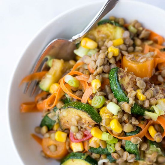 Honey Mustard Lentil Veggie Salad