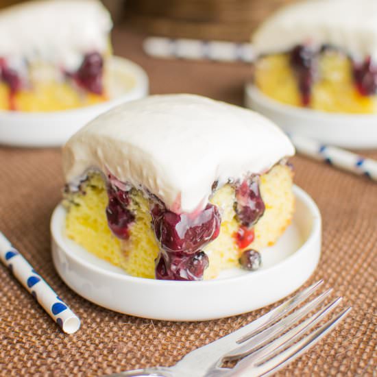 Lemon Blueberry Poke Cake