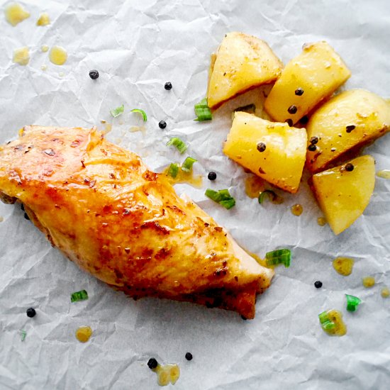 Roasted lemon-mustard chicken