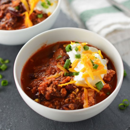 Simple Turkey Chili with Beans