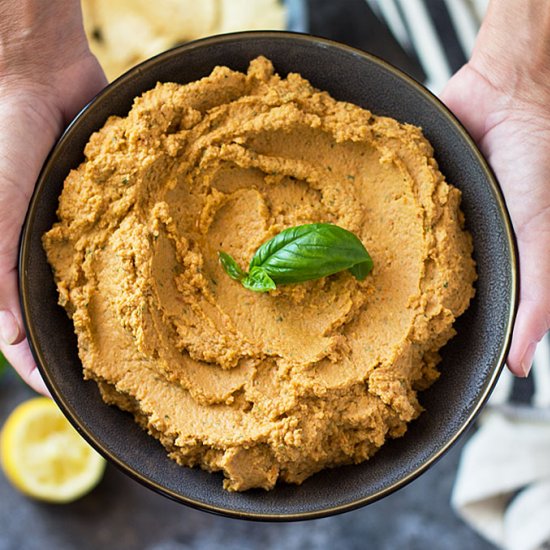 Sun-Dried Tomato Basil Hummus