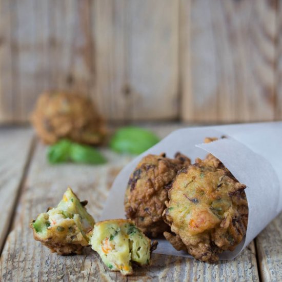 Fried Zucchini Shrimp Balls