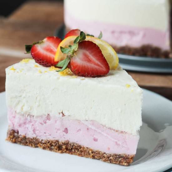 Strawberry Lemonade Ice Cream Cake