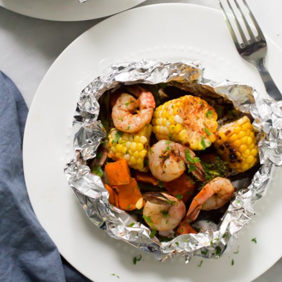 Shrimp Veggies Foil Packets