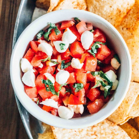 Watermelon Caprese Salsa