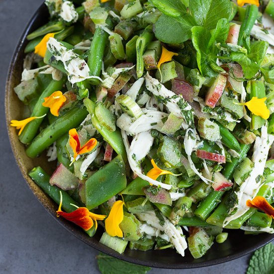 Summer Rhubarb Chicken Salad