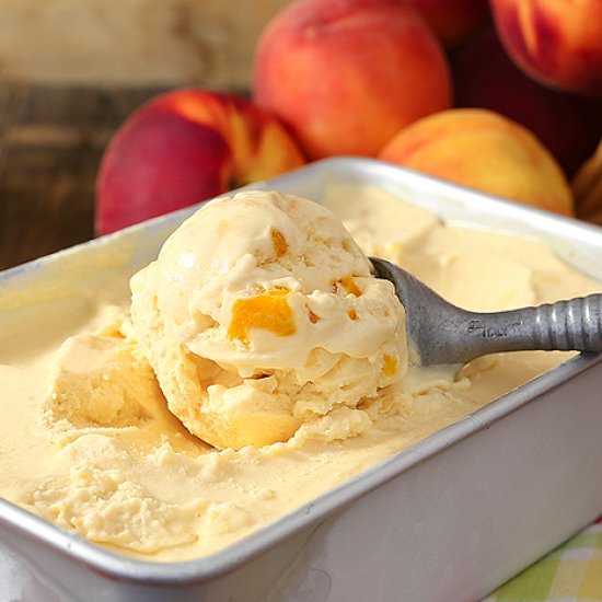 No-Churn Peaches & Cream Ice Cream