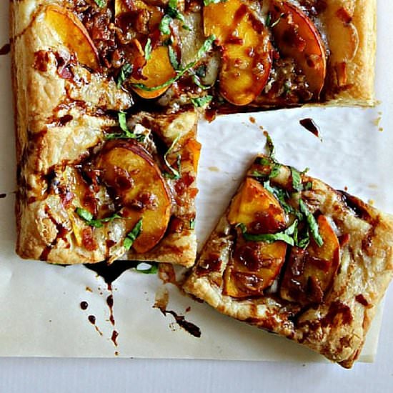 Peach Bacon & Brie Puff Pastry