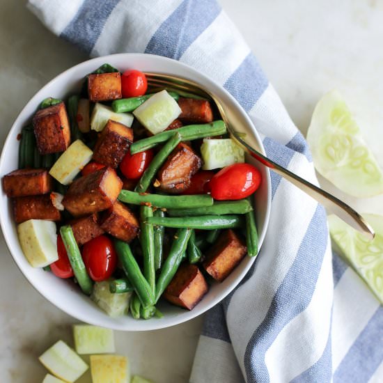 Marinated Tofu and Green Bean Salad