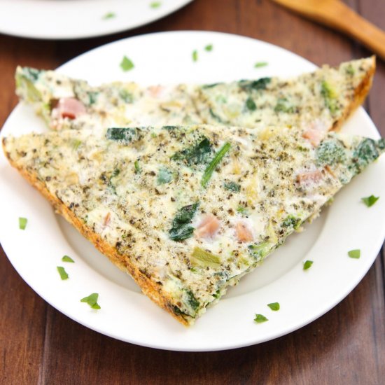 Broccoli, Ham & Spinach Quiche