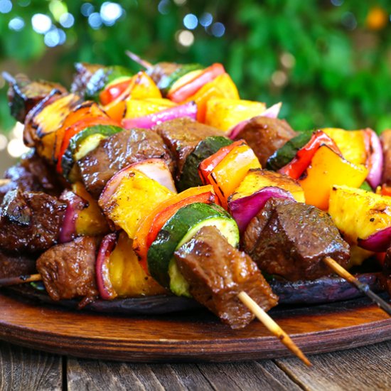 Grilled Hawaiian Beef Kabobs