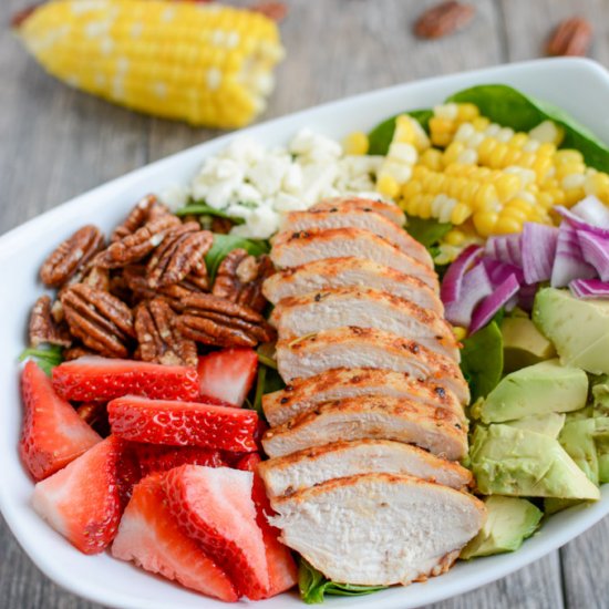 Strawberry Chicken Spinach Salad