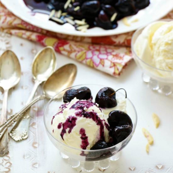 Sweet Cream Ice Cream & Cherries