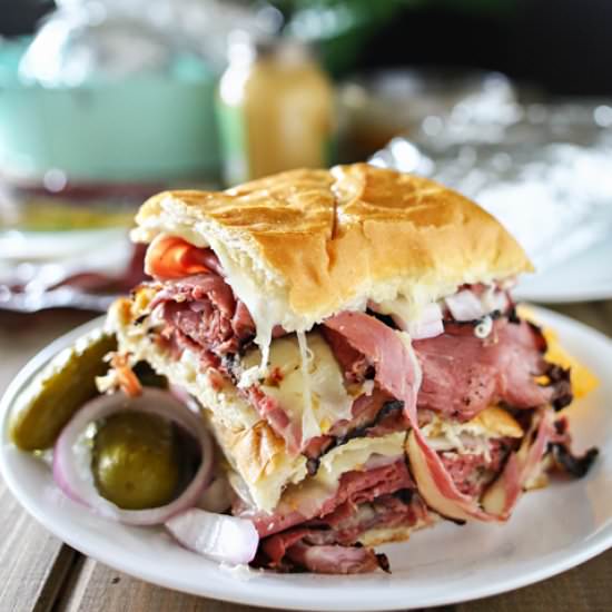 Grilled Hot Pastrami Sandwich