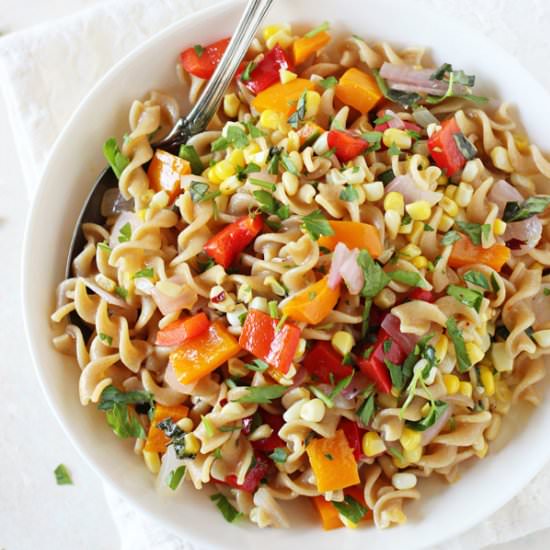 Bell Pepper & Corn Pasta Salad