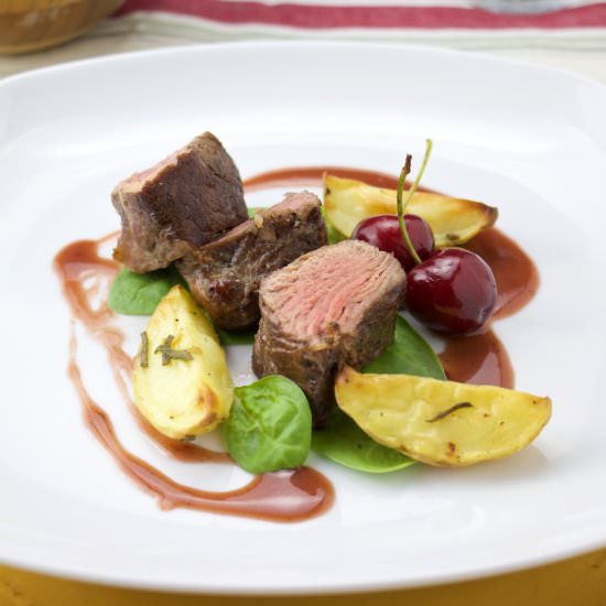 Beef Tenderloin with a Cherry Sauce