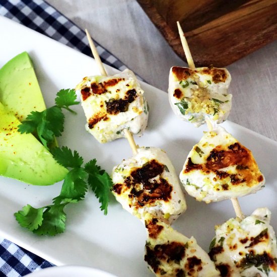 Yogurt Marinated Chicken Skewers