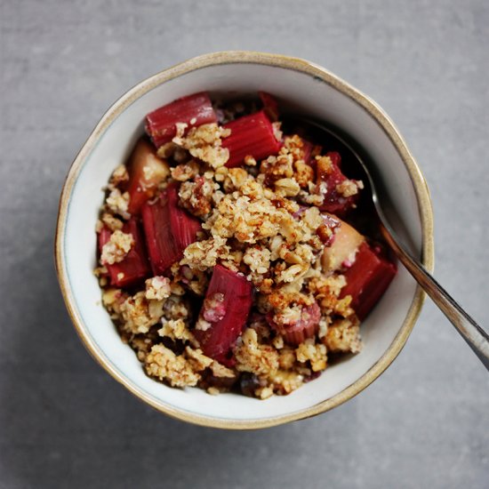 Rhubarb, Apple & Ginger Crumble