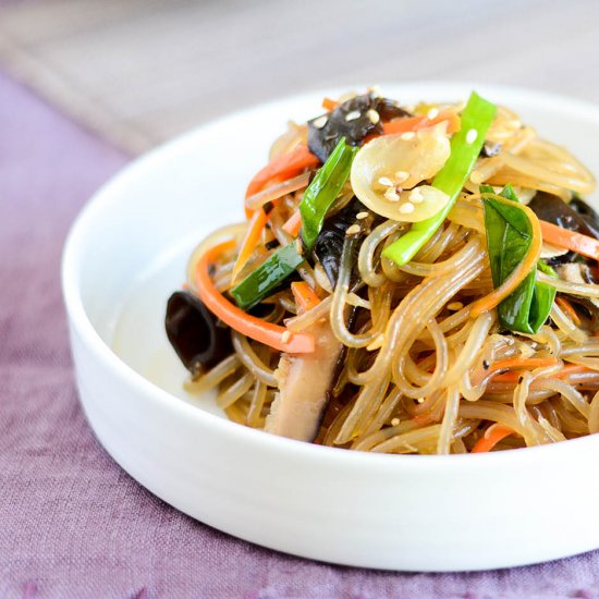 Korean Glass Noodles (Japchae)