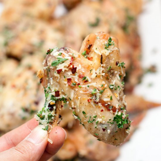 Parmesan Garlic Baked Chicken Wings