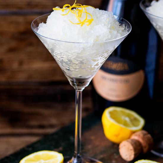 Prosecco Lemon Ginger Granita