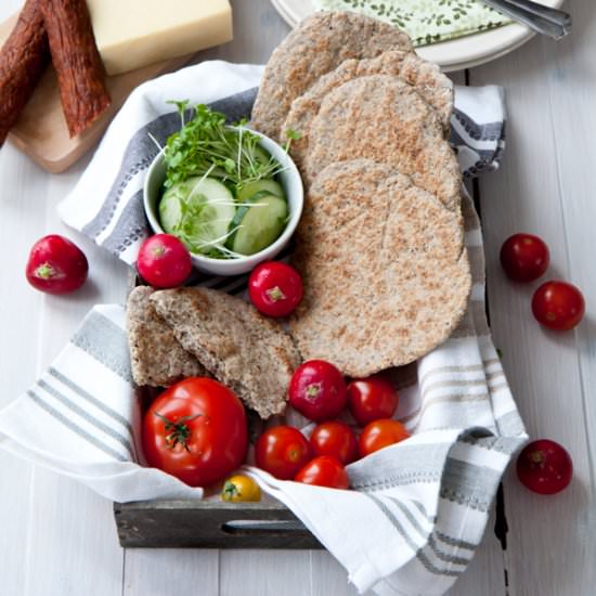 Buckwheat flour flatbread