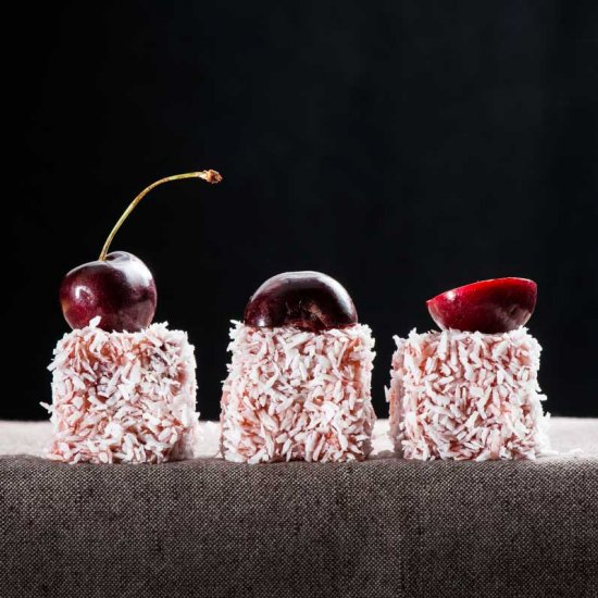 Cherry Lamingtons