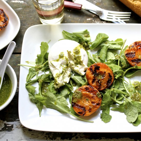 Grilled Apricot Burrata Salad