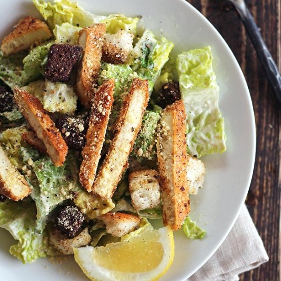 Vegan Crispy Chick’n Caesar Salad