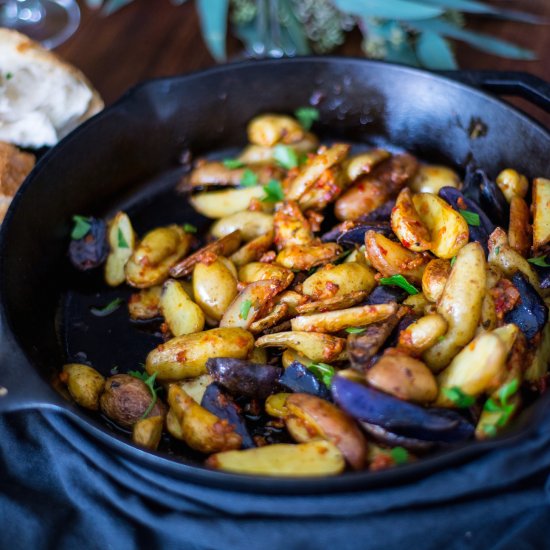 Roasted Baby Potatoes in Harissa