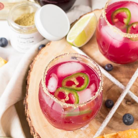 Blueberry Peach Shrub Margaritas