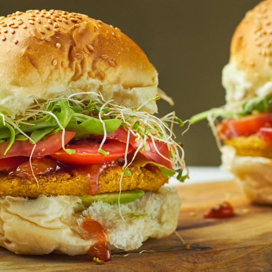 Chickpea, Pumpkin and Dill Burgers