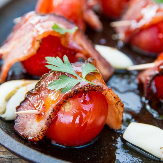 Hard Cider Glazed Pickled Tomatoes