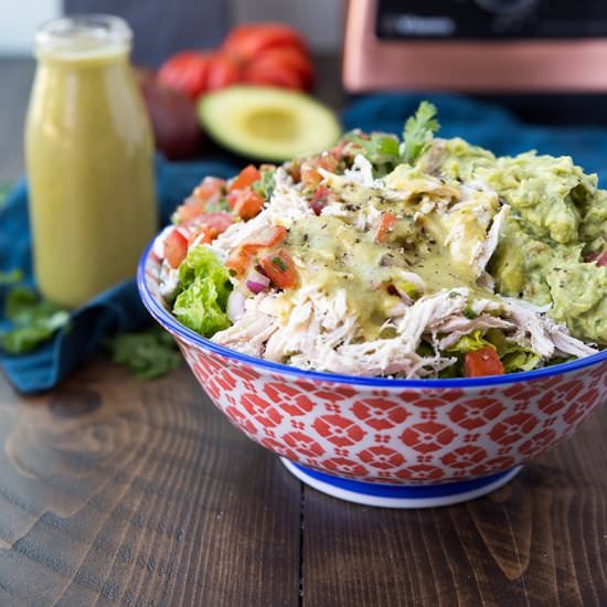 Green Chili Shredded Chicken Salad