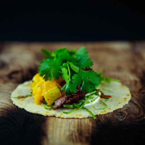 Beef Taco with Mango Salsa