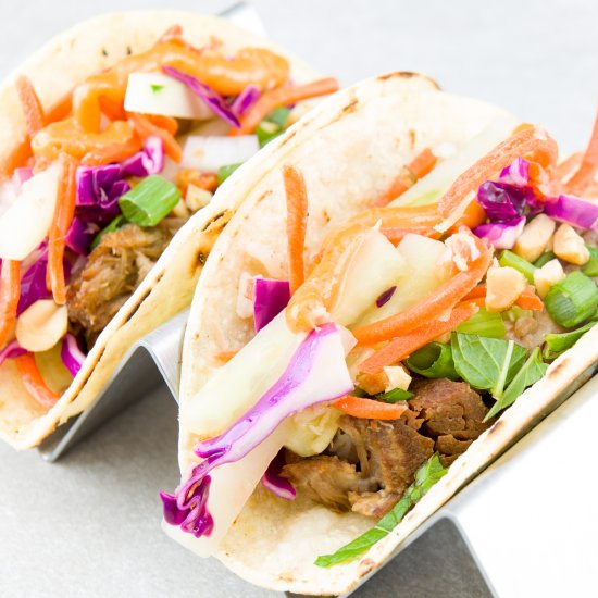 Pork Shoulder Tacos with Asian Slaw