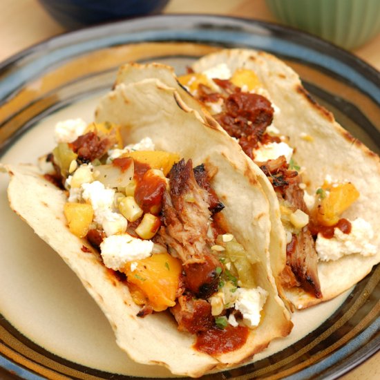 Pork Tacos w/ Grilled Peach Salsa