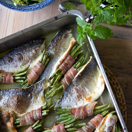 Roast Sea Bass Traybake