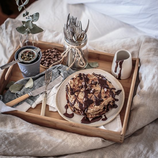 Peanut Butter + Chocolate Pancakes