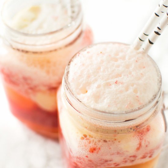 Strawberry Ginger Ice Cream Floats