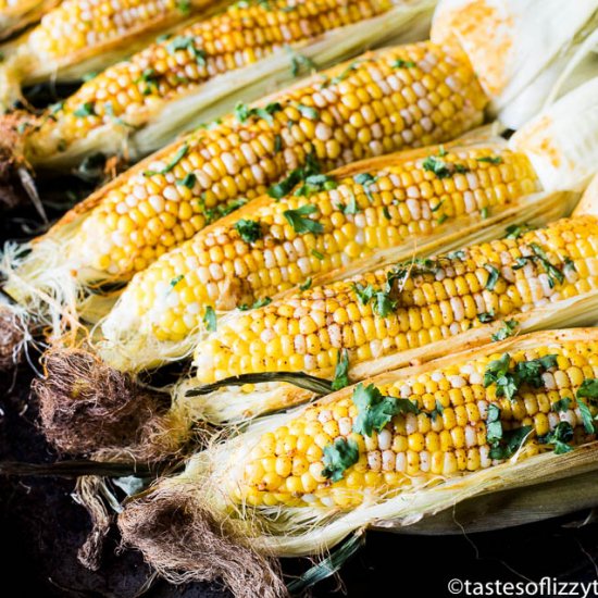 OVEN ROASTED CORN WITH CHILI BUTTER