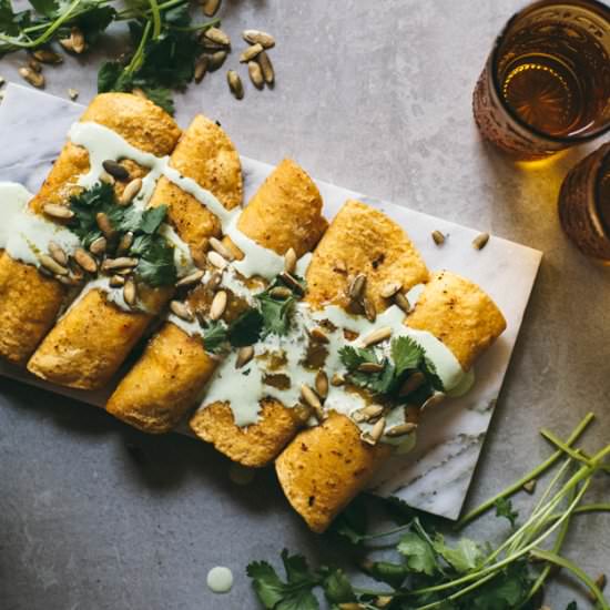 Black Bean & Sweet Potato Taquitos