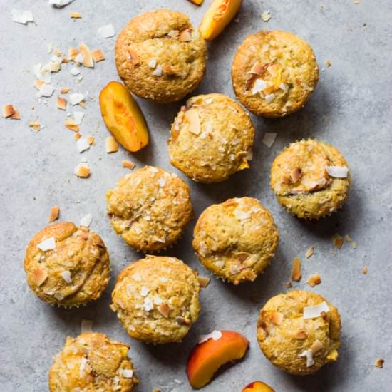 Coconut Peach Muffins