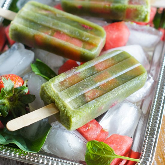 Healthy Spinach Watermelon Popsicle